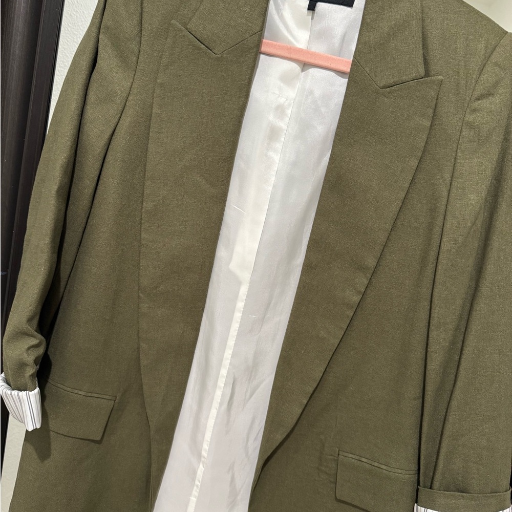 Zara Khaki Blazer with Ivory Interior